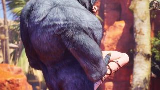 Wild Sin - Minotaur monster with huge cock fucks cute girl in oasis-0