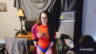 M@nyV1ds - CaityFoxx - Spider-Woman gets CAUGHT in cum facial-0