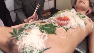 More Men Eat Food From A Japanese Girl And Stick Toys Inside Her Hairy -9