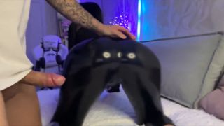 Delicious Foot Fetish In Latex Pants, Pussy Fucking And Cumshot On Feet 1080p-6