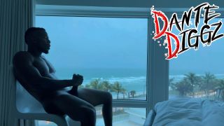 Dante Diggz - Morning BBC Alone Time During A Hurrricane On South Beach 1080P - Solo masturbation-2