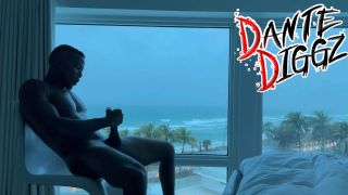 Dante Diggz - Morning BBC Alone Time During A Hurrricane On South Beach 1080P - Solo masturbation-3