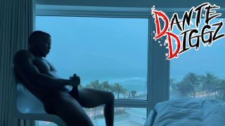 Dante Diggz - Morning BBC Alone Time During A Hurrricane On South Beach 1080P - Solo masturbation-6