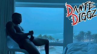 Dante Diggz - Morning BBC Alone Time During A Hurrricane On South Beach 1080P - Solo masturbation-8