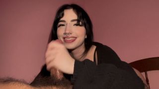 7130 Goth Girl Lets Shy Gamer Boy use her Throat till he Cums...-9