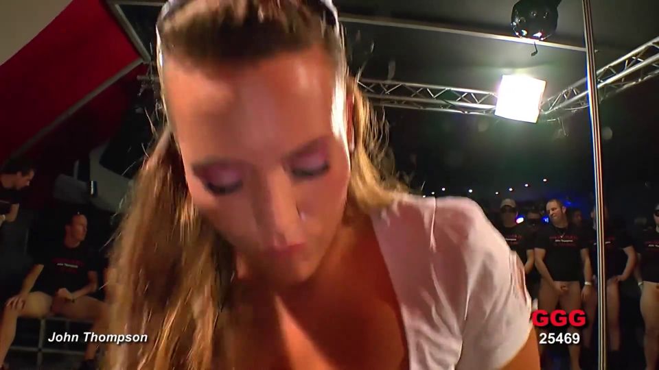 6252 Hot Blonde Student First Time Bukkake Gangbang