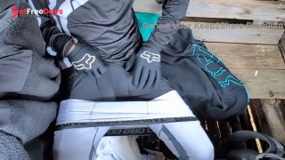 Almost caught in hunting stand near Train - Solo Cum in Fox MX Gear Free OnlyFans-1