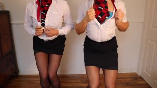 Two Naughty Hosties Stripping For You..-2