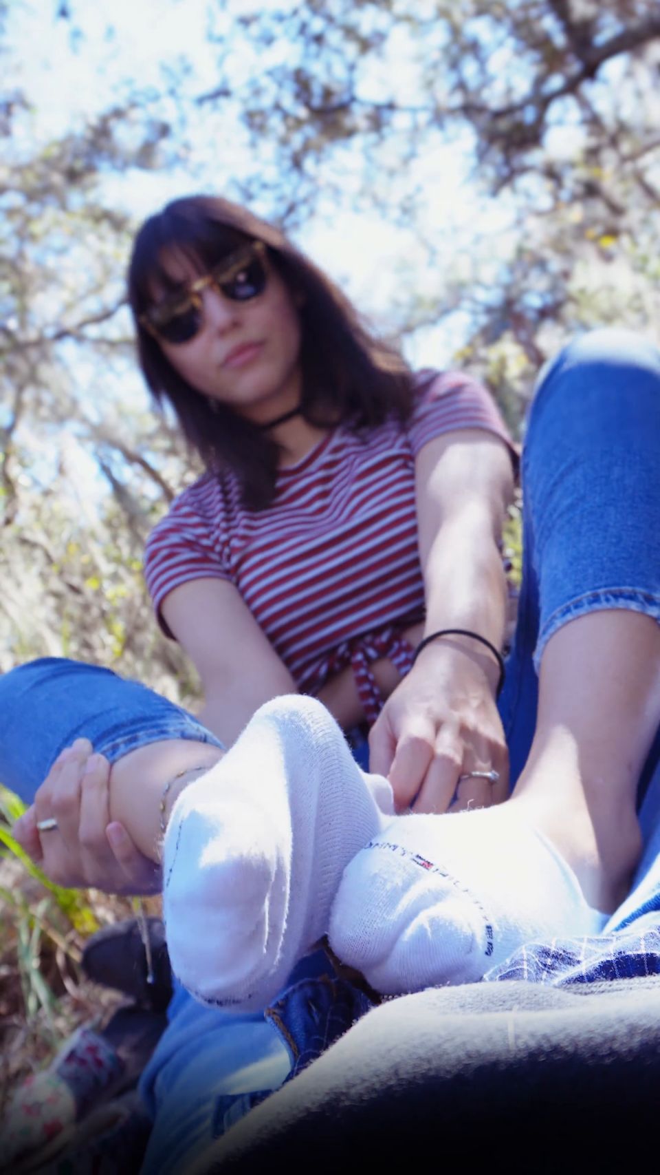 SockjobFootjob On A Public Hiking Trail  Ava Brooke