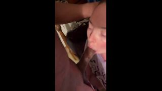 Interracial My sneaky stepsister snuck into my room agin to feel my dick with her throat-3