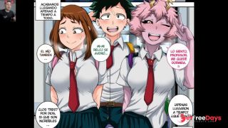 Mina and Uraraka want to have Midoriyas big cock inside their tight asses-4