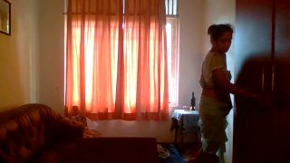 Aunty my new Indian maid cleaning my room-2