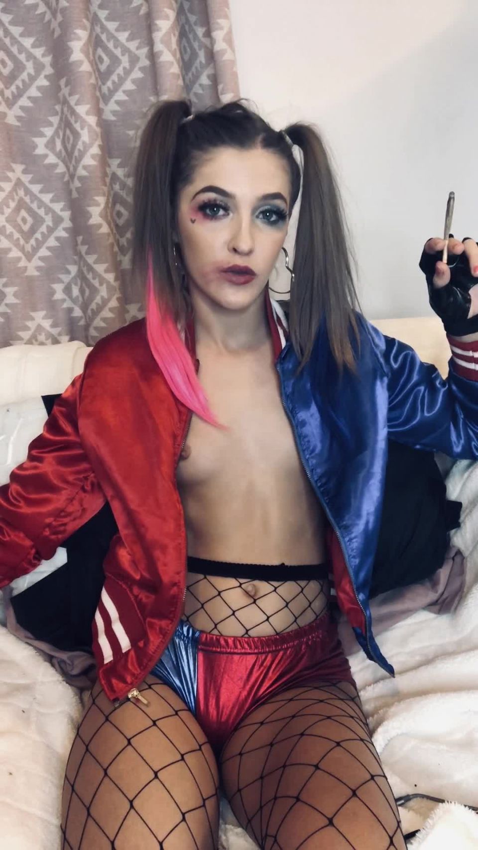 Ryderrhiannon harley quinn halloween solo masturbation