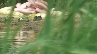 Voyeur films naked couple in the river shore sex-7