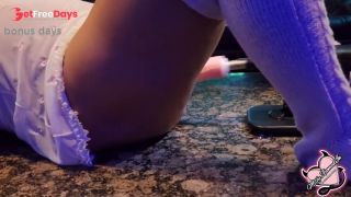 Cougar Gets a NEW sex machine.. then tries to break it with her tight little Pussy LOUD MOANING-7