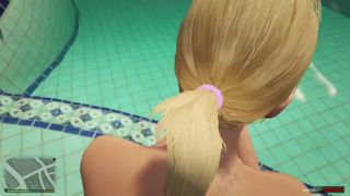 GTAHub - GTA 5: I Made Step-Sister Tracey De Santa Cum in Outdoor Pool Erotic Water Play-0