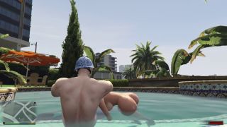 GTAHub - GTA 5: I Made Step-Sister Tracey De Santa Cum in Outdoor Pool Erotic Water Play-2