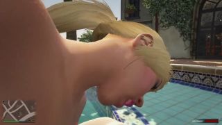 GTAHub - GTA 5: I Made Step-Sister Tracey De Santa Cum in Outdoor Pool Erotic Water Play-9
