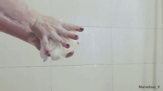 7128 Horny 40weeks Pregnant Amateur Mommy Taking Shower-8