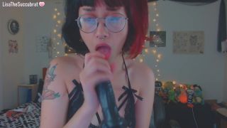 online video 21 fetish party LisaTheSuccubrat – Dildo Suck in Glasses, close-ups on toys-3