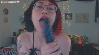 online video 21 fetish party LisaTheSuccubrat – Dildo Suck in Glasses, close-ups on toys-7