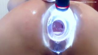 hot glasses girl big toying and fisting ass on webcam Vid...-6