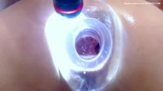 hot glasses girl big toying and fisting ass on webcam Vid...-8