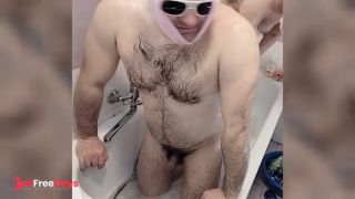 Amateur couple takes bath, hairy pussy wife, big ass, big tits. Amateur mom doing yoga naked, hairy-7