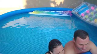 Beautiful young girl, sex on swimming pool-0