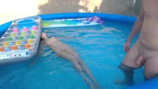 Beautiful young girl, sex on swimming pool-3