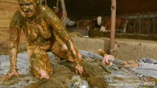 Wicked Betty In The Manure Channel - Slurry bath, Masturbate (HD)-6