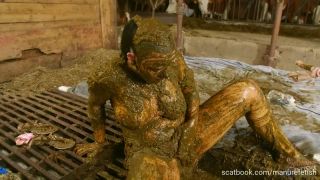 Wicked Betty In The Manure Channel - Slurry bath, Masturbate (HD)-7