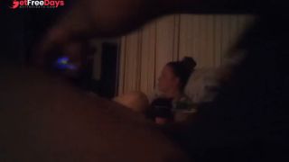 Jerking Off To My Roommate While She Is Playing Video Games In Her Black Panties-7