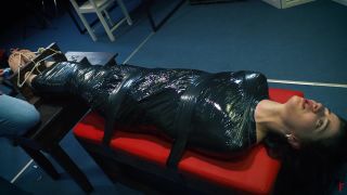 clip 46 lesbian hardcore oral feet porn | Hysterical mummification tickling of Angela in stocks | hd-6