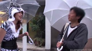 Awesome Ayu Sakurai nasty Asian milf gives handjob in public Video Online Public-1