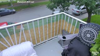 xxx clip 28 Risky Public Balcony BJ – Rainbowslut - foot - handjob porn first foot fetish-9