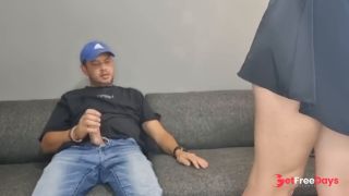 My work secretary jerking me off while she fingering herself-0
