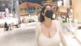 candid – asian chick with massive 42J´s walking in public mall braless wow! bigtits -5