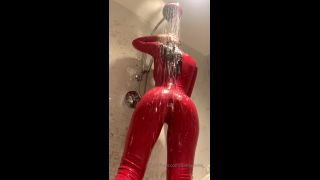 xxx video 44 Hot Latex In The Shower – MISTRESS DAMAZONIA, monster strapon femdom on fetish porn -7