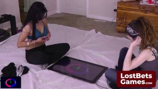 Lost Bets Sex Games Stefanie and SarahBeth playing Spin the Bottle, electronic style-2