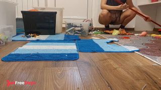 Sexy milf, hairy pussy, big ass, vacuum cleaner in empty house. Latina with big hairy tits.-3