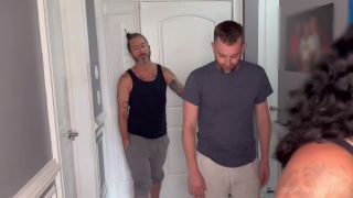 Cuckold Porn Paying the Landlord.. Bisexual Cuck Threesome with Cum Swap Kiss-1