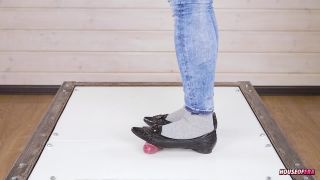 POV Cruel cock balls trampling and stomping ballet flats...-1