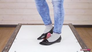 POV Cruel cock balls trampling and stomping ballet flats...-2