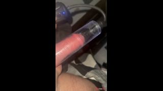 Pumping up my cock waiting for girlfriend to get out of shower-1