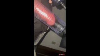 Pumping up my cock waiting for girlfriend to get out of shower-6