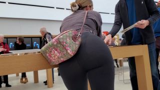 Impressive bubble butt bends over the desk Voyeur-7