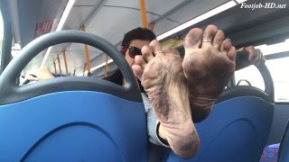 online xxx video 10 asian fetish porn Bus ride with black soles and cumshot – Feetwonders, barefoot footjob on feet porn-2