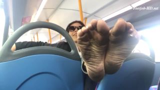 online xxx video 10 asian fetish porn Bus ride with black soles and cumshot – Feetwonders, barefoot footjob on feet porn-6