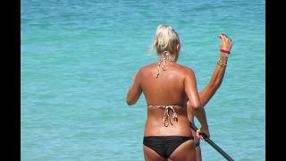 Hot beach girls paddle their surfboard Voyeur!-3